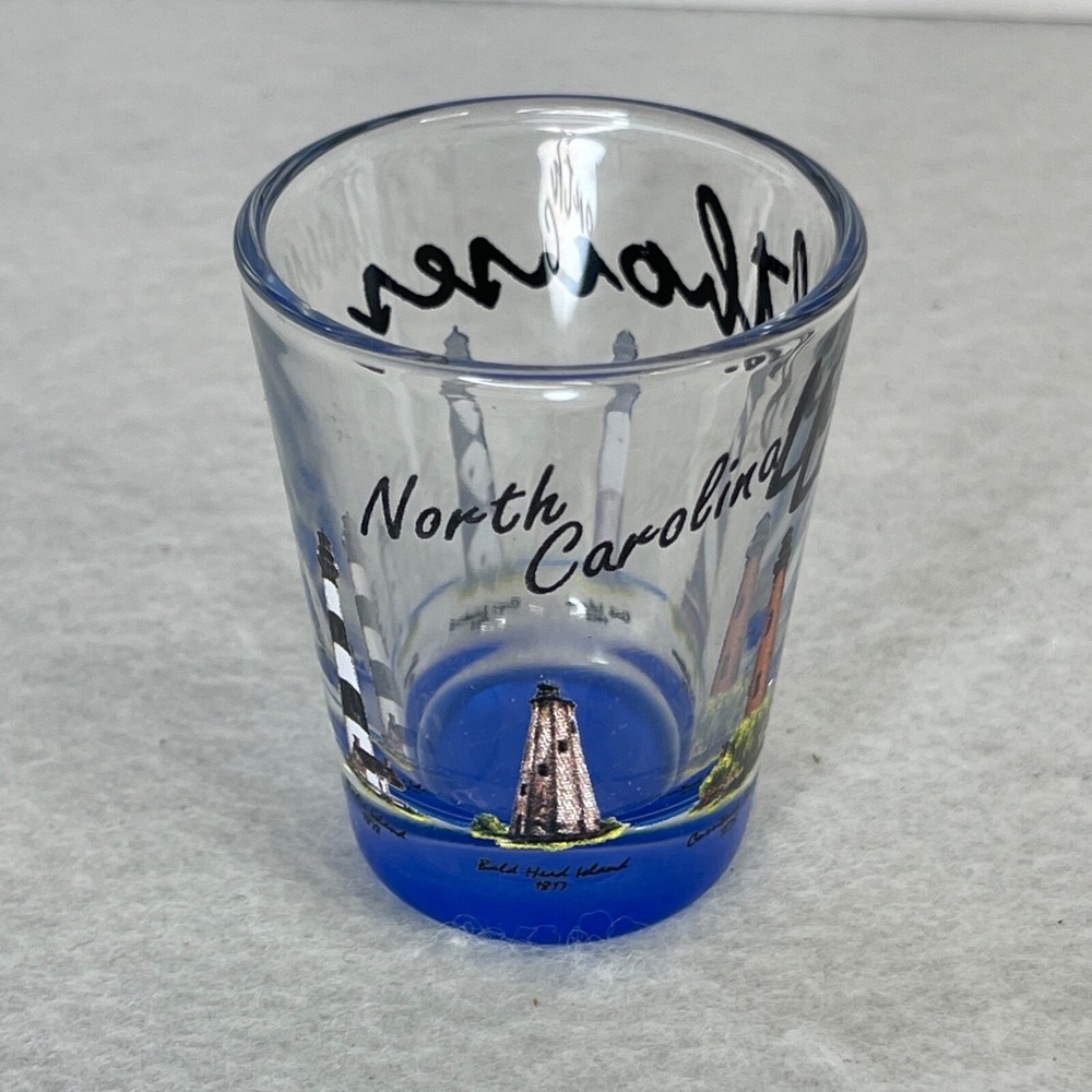 Lighthouses Of The Outer Banks North Carolina Souvenir Shot Glass 2 oz